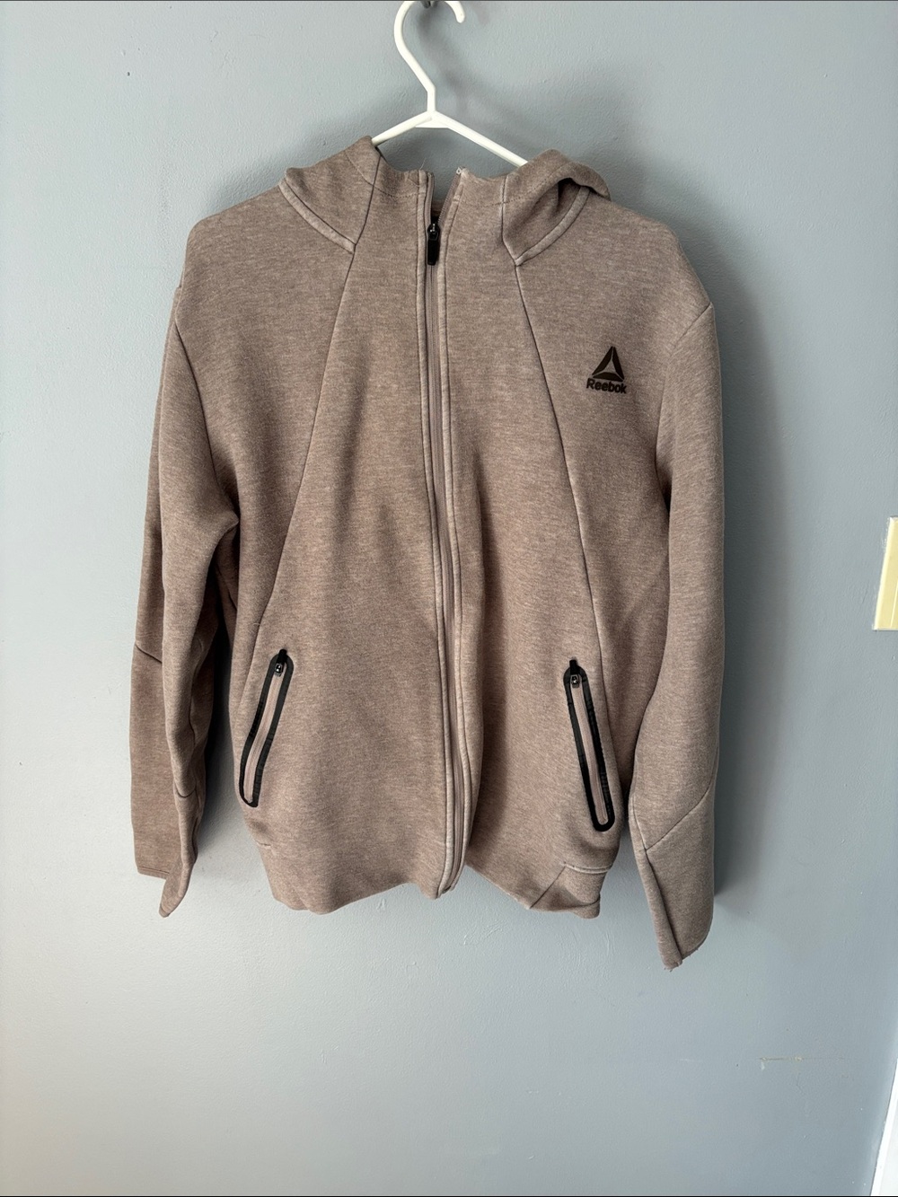 Reebok Taupe/Brown Full-Zip Hoodie